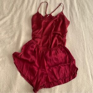 ♥️ Commando 100% Silk Pajama cami & shorts set, Red
